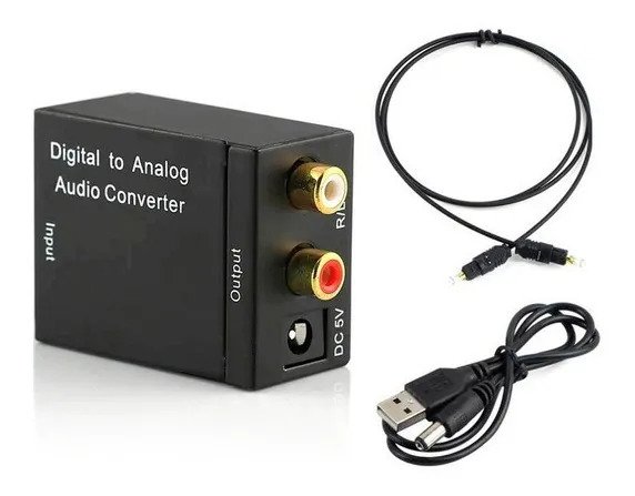 Conversor Audio Digital a RCA + Cable Óptico Digital 1 Mts