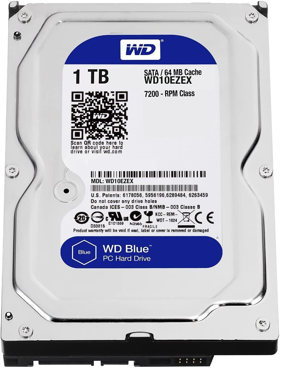 ALMACENAMIENTO DISCO RIGIDO HDD WESTERN DIGITAL 1TB BLUE 3.5MM SATA WD10EZEX