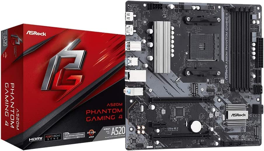 MOTHERBOARD AMD ASROCK A520M PHATOM GAMING 4 AM4