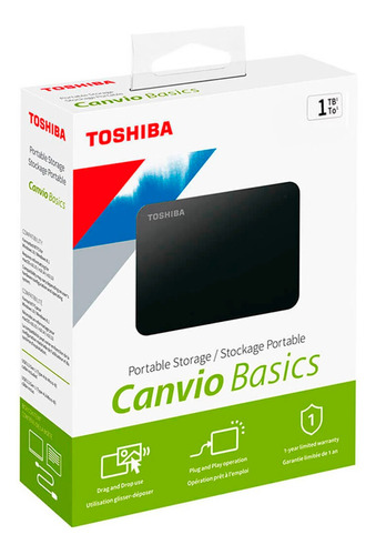 Duro Externo Toshiba Basics Negro 3.0 | Mi PC Store