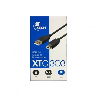 CABLE IMPRESORA XTECH 3MT USB 2.0 XTC303
