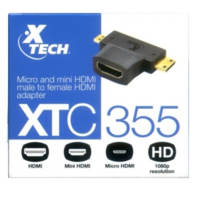 CABLE VIDEO XTECH DE MICRO Y MINI HDMI MACHO A HDMI HEMBRA XTC355